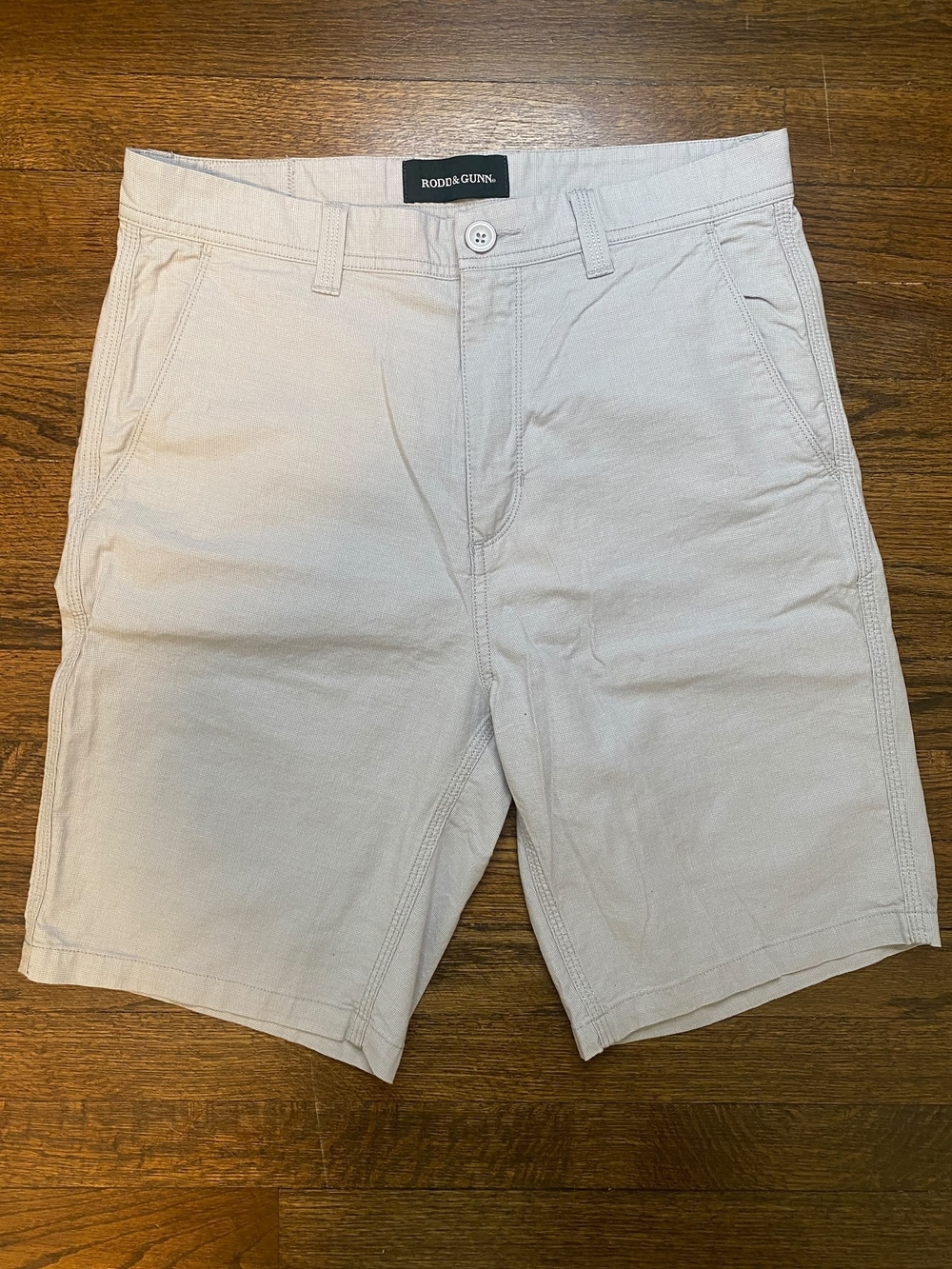 Rodd & Gunn Light Beige Flat-Front Cotton Shorts